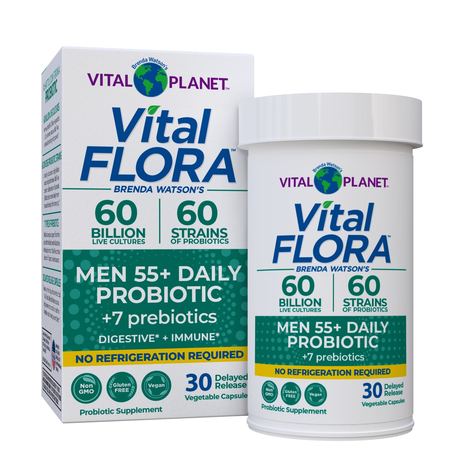 Vital Flora probiotic supplement packaging on a white background