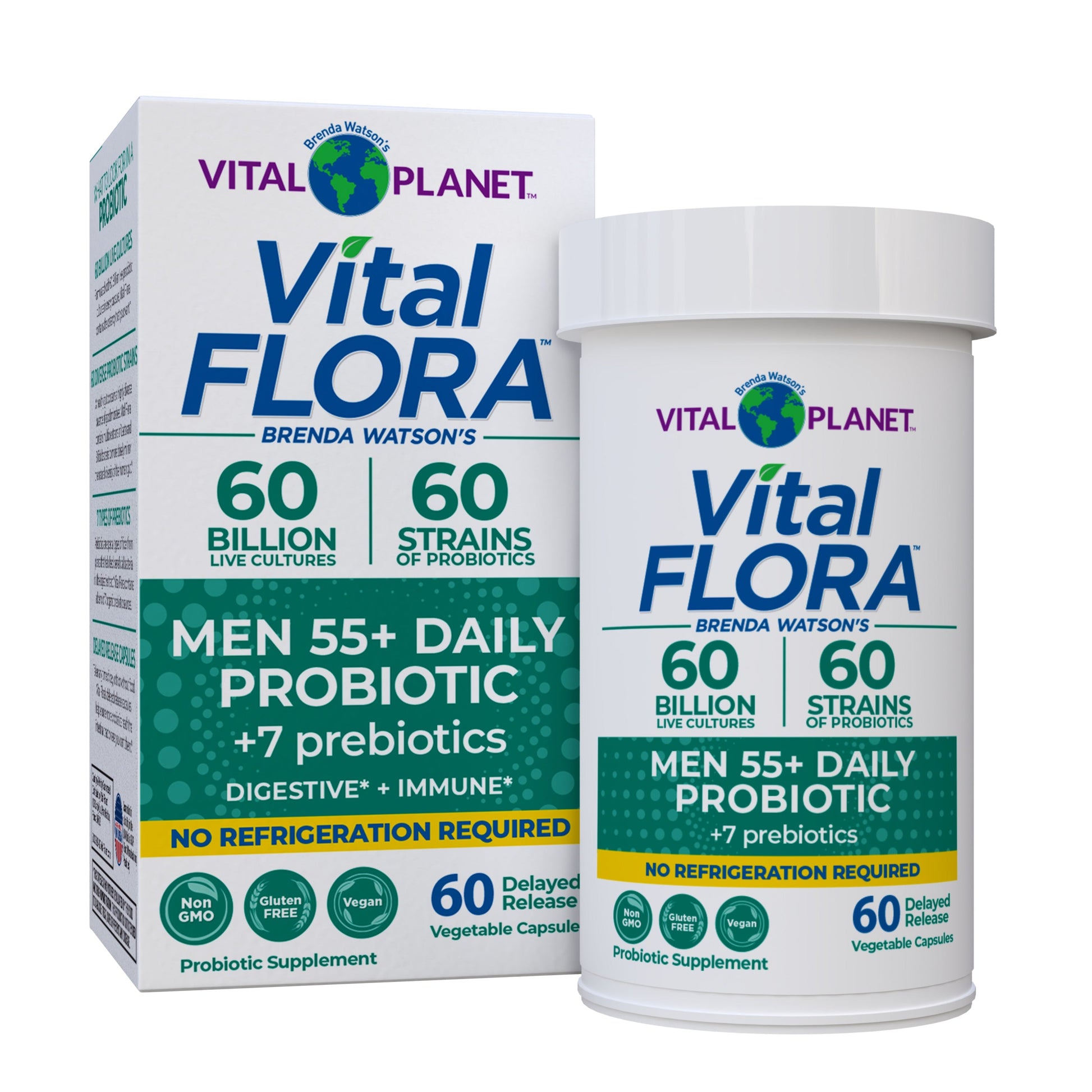 Vital Flora probiotic supplement packaging on a white background
