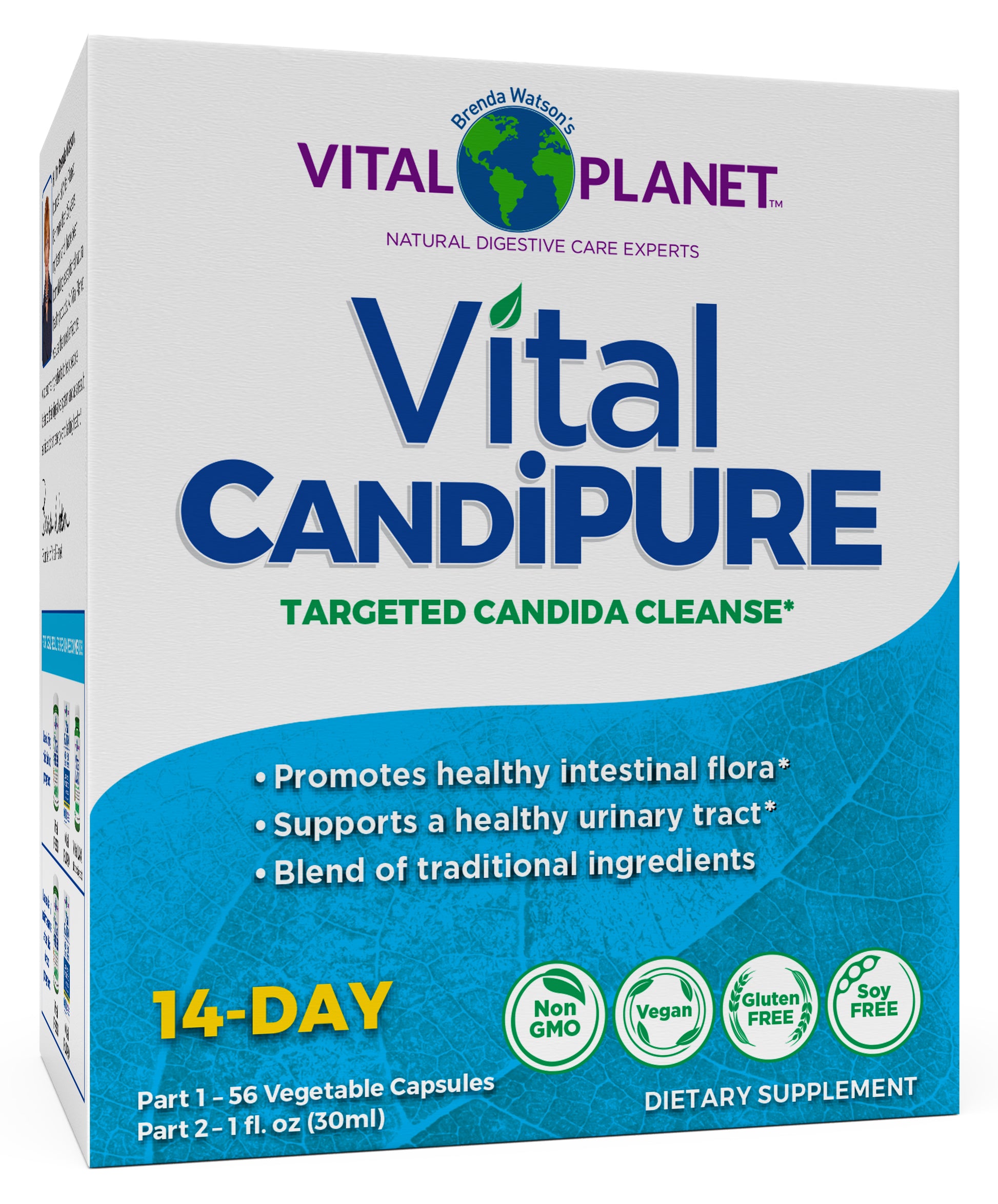 Vital Planet Candipure dietary supplement box on a white background