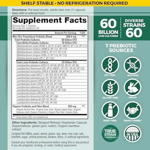 Probiótico Vital Flora para hombres mayores de 55 años - Conservable