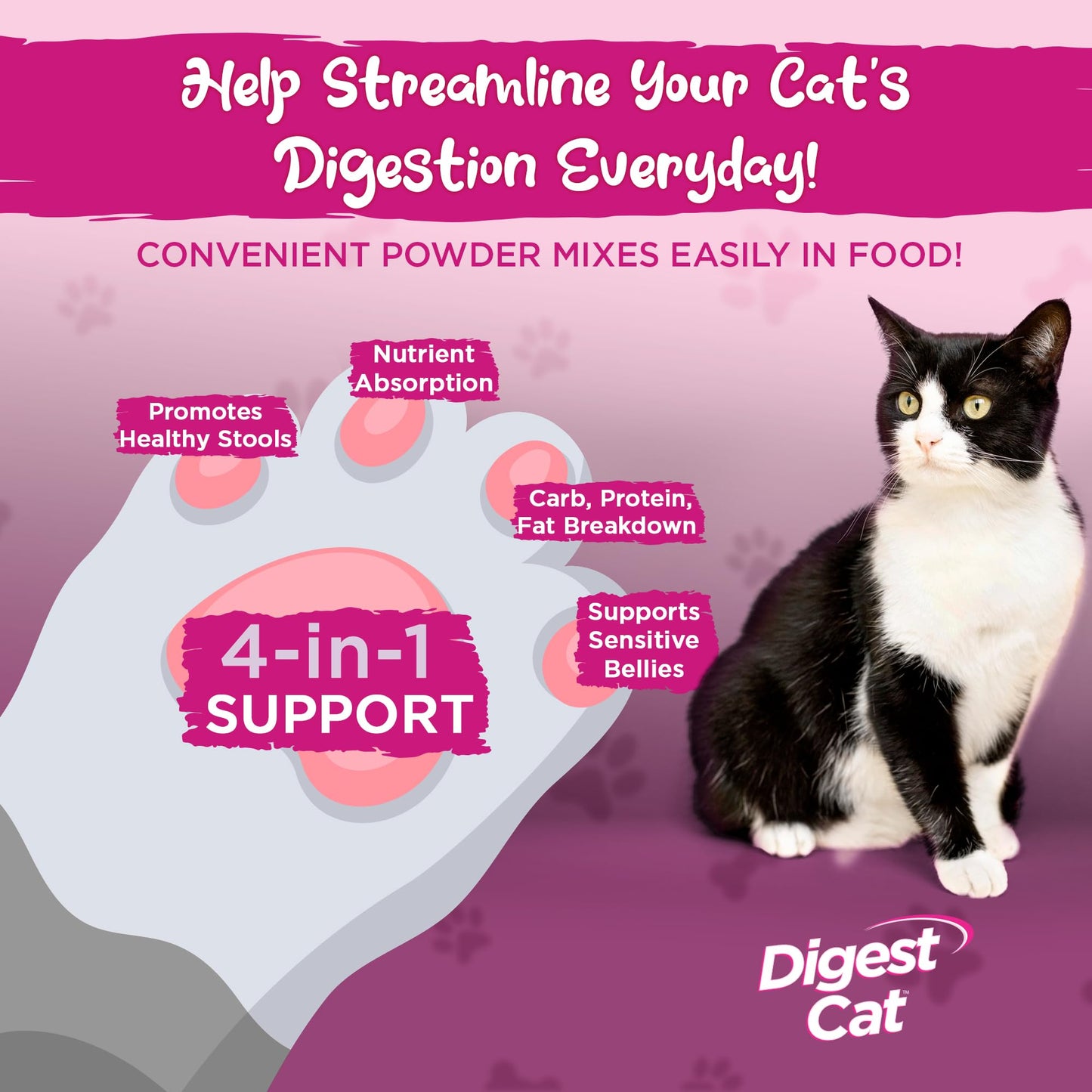 Digest Cat - Polvo, 30 porciones de 2,64 oz