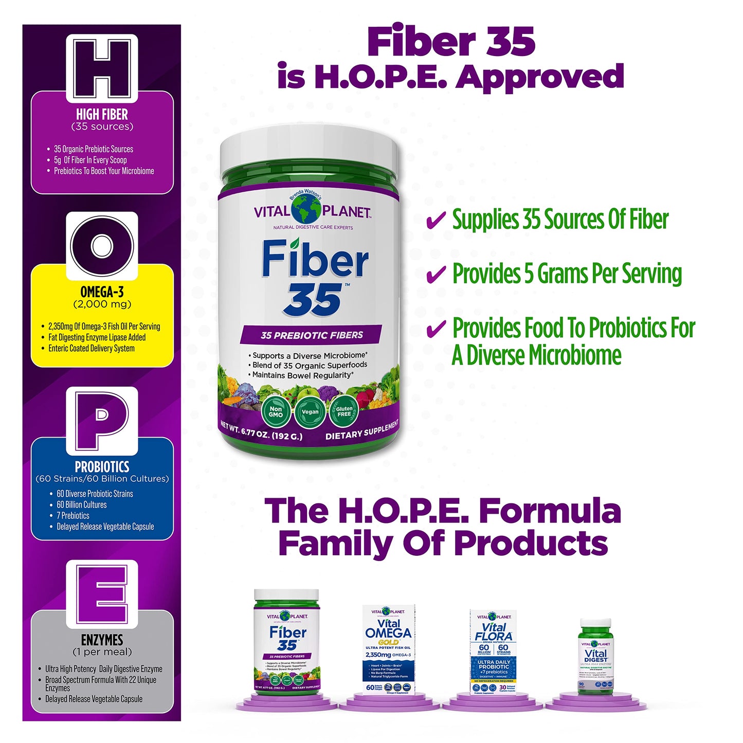 Fiber 35 – Organic Prebiotic Blend, 6.77oz