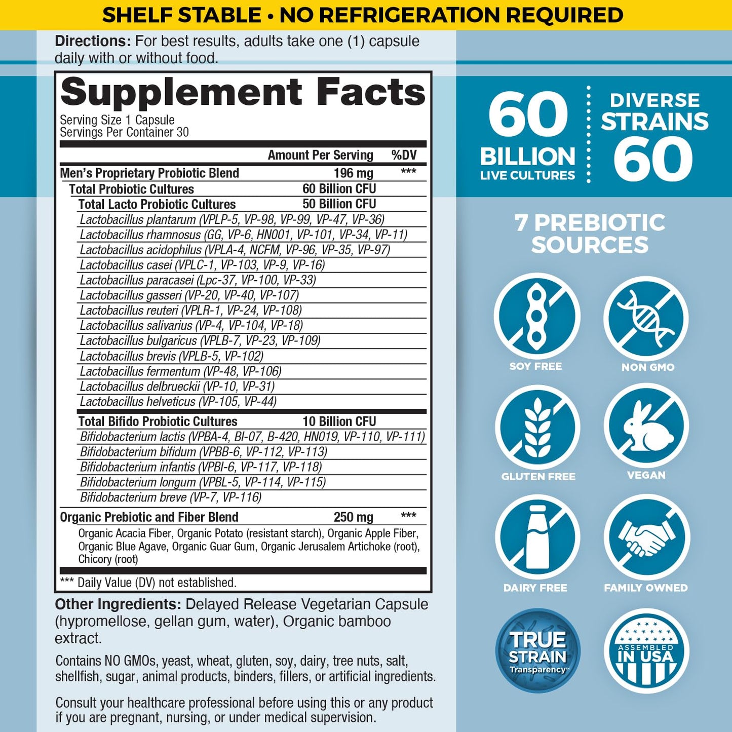 Probiótico para hombres Vital Flora - Conservable