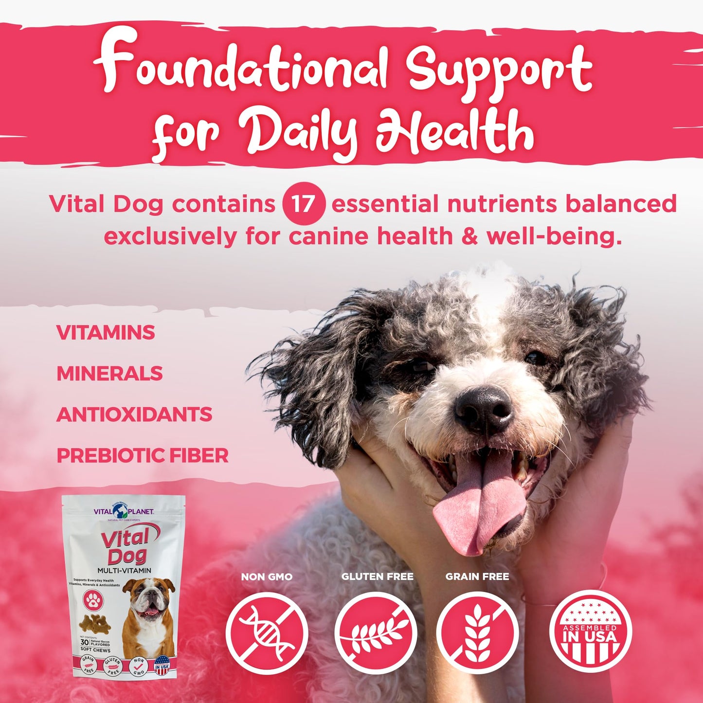 Multivitamínico Vital para Perros - Masticables Suaves, 30 unidades