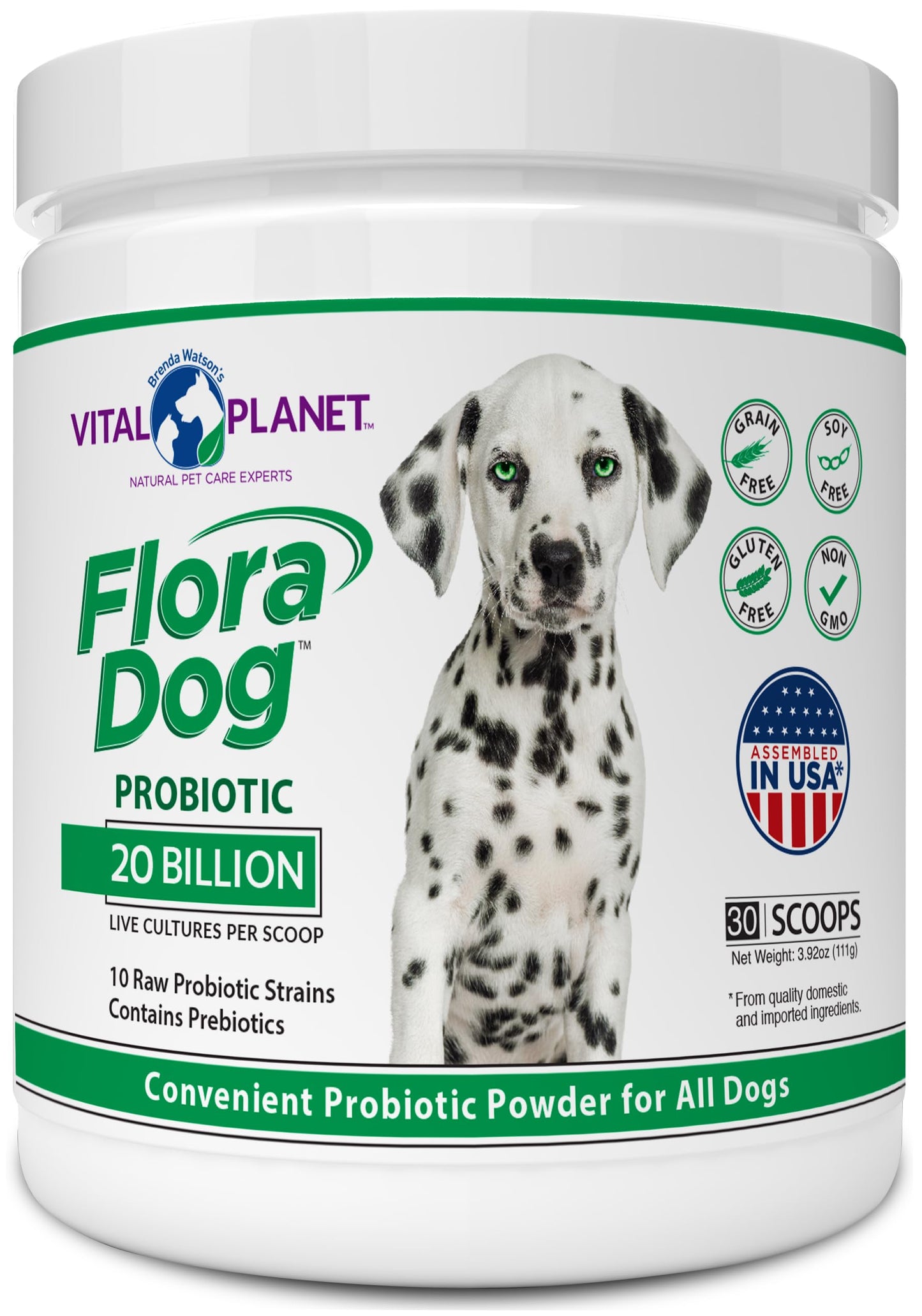 Probiótico de alta potencia Flora para perros (polvo, 30 porciones)