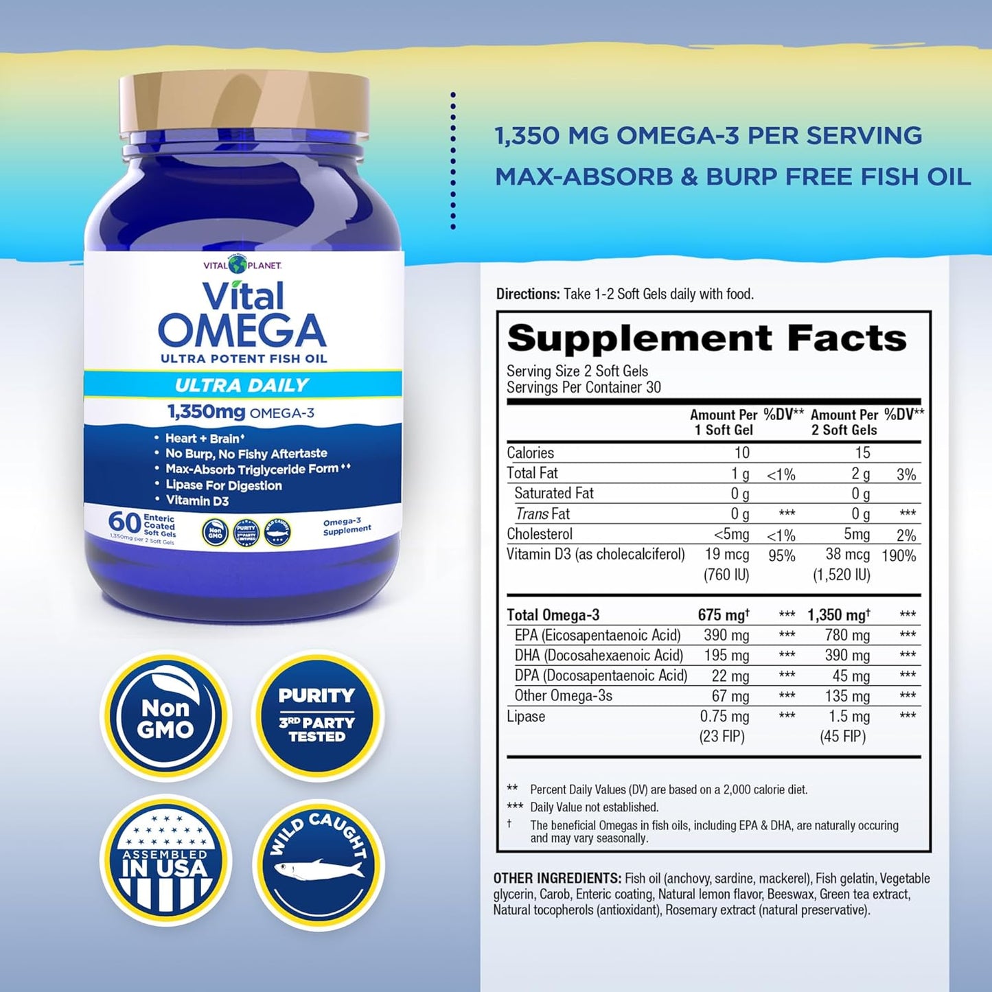 Vital Omega Ultra Daily - Softgels, 60ct