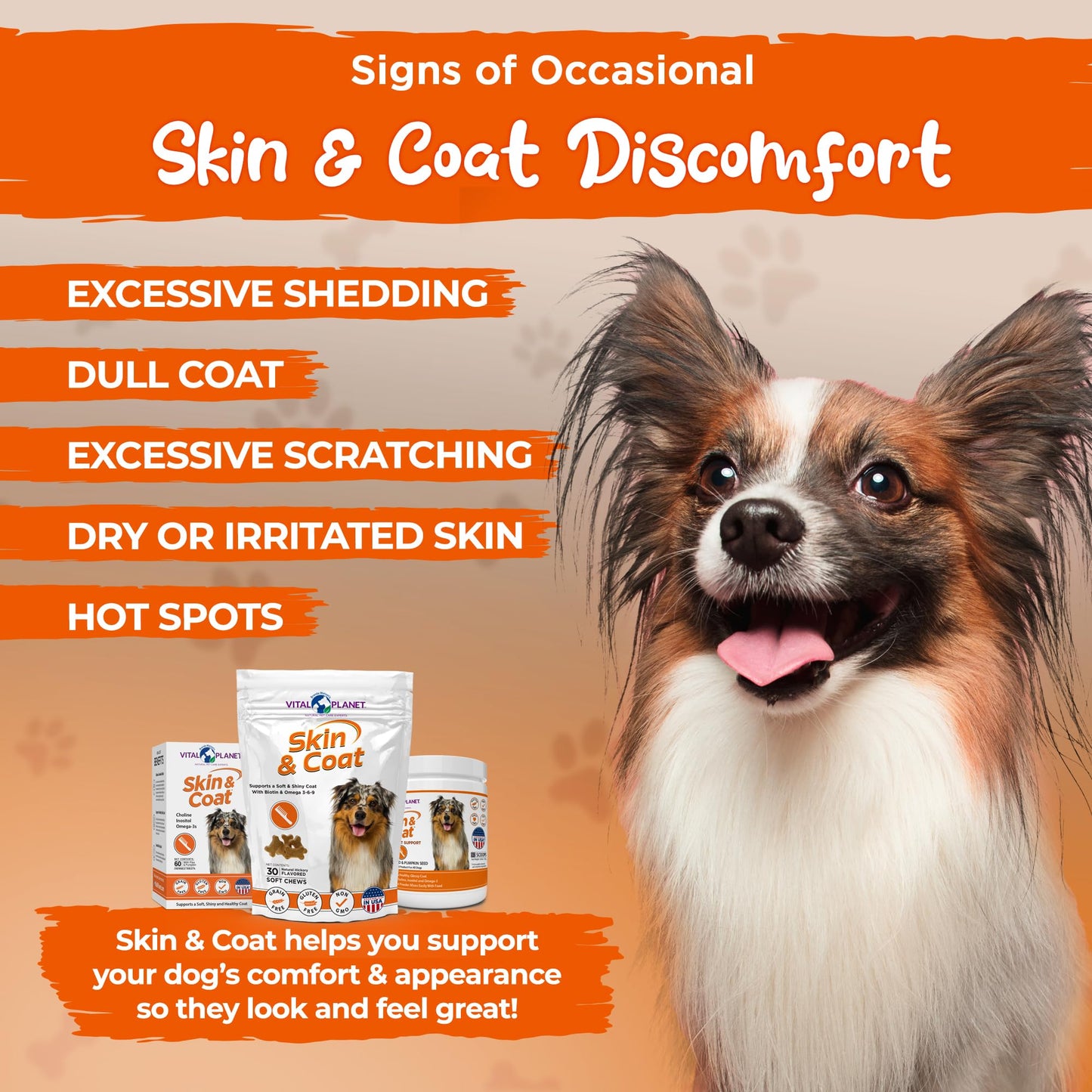 Piel y pelaje - Masticables blandos, 30 unidades