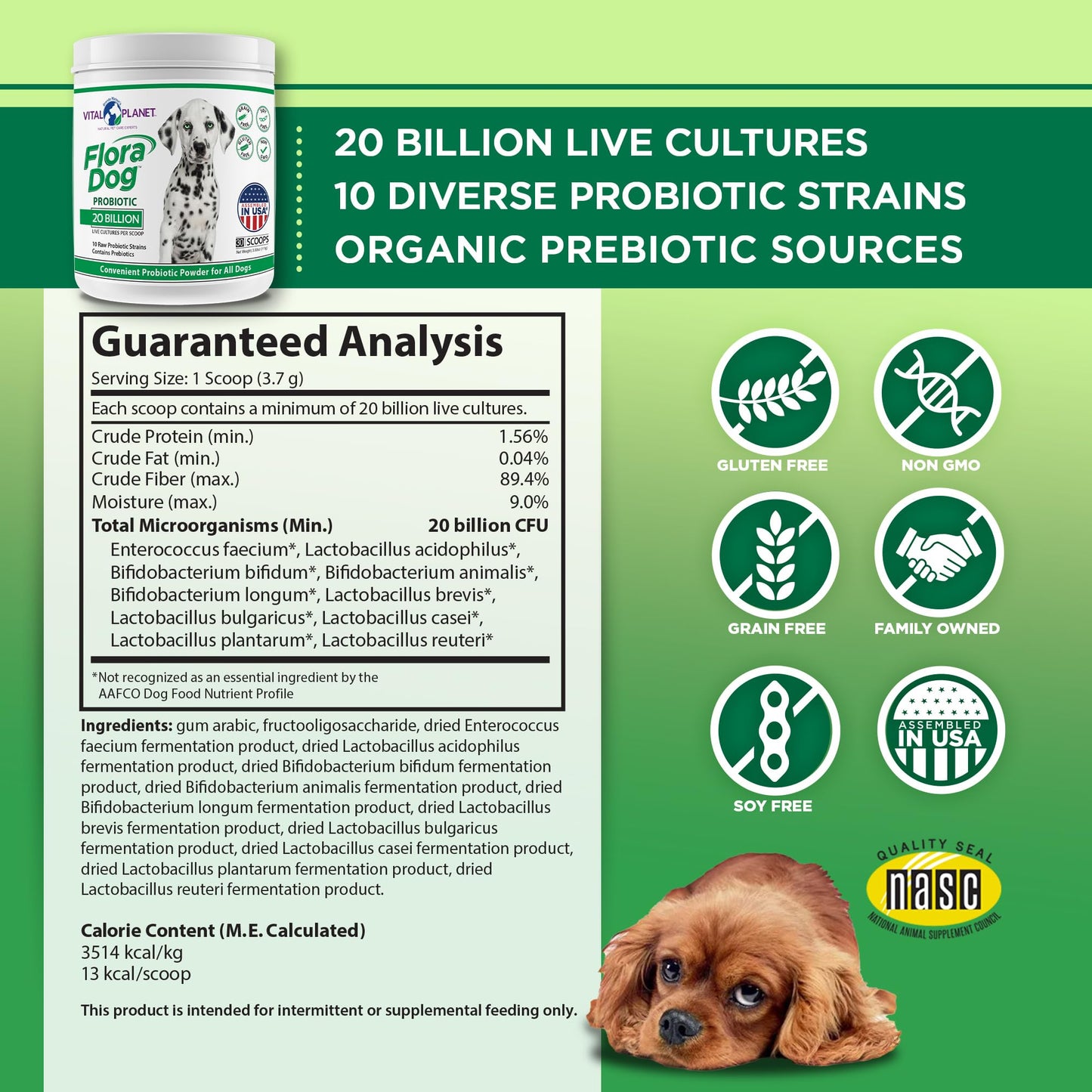 Flora Dog High Potency Probiotic - Powder, 30 Servings