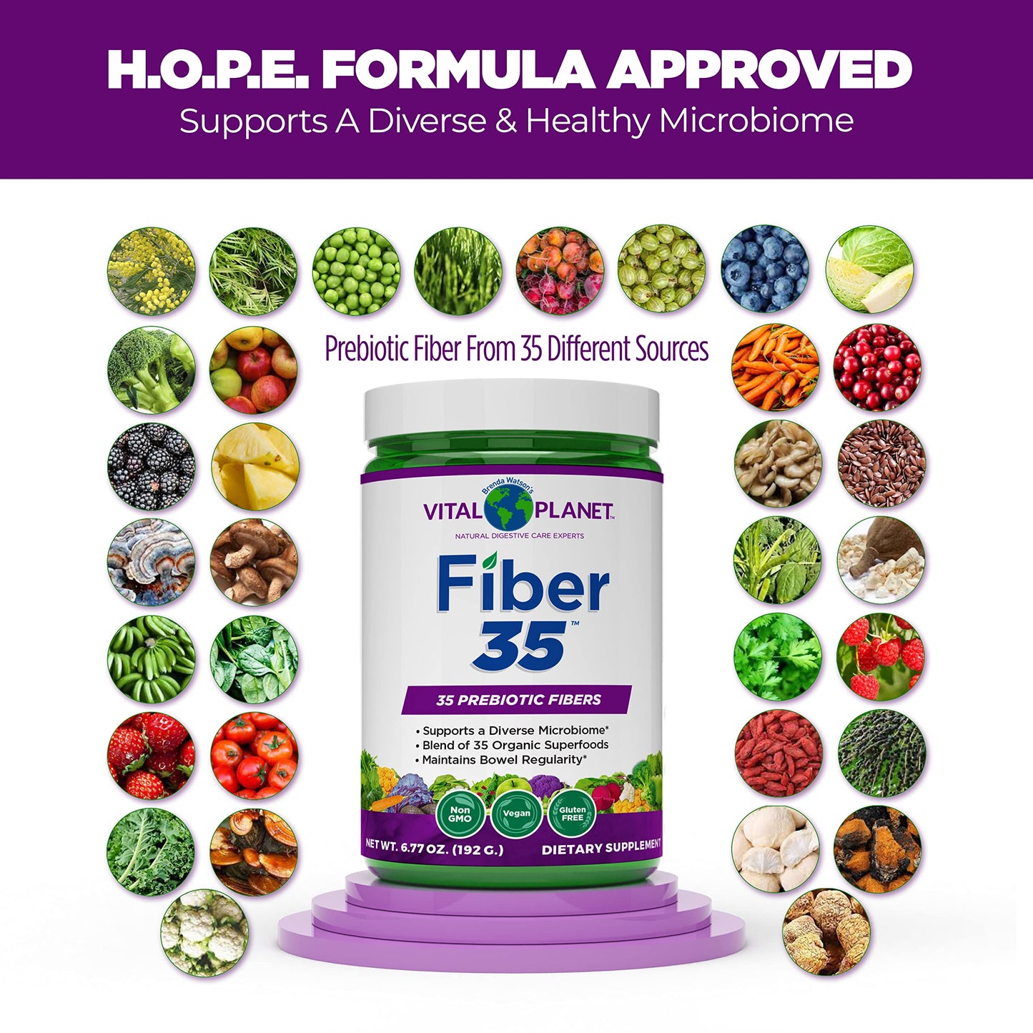 Fiber 35 – Organic Prebiotic Blend, 6.77oz