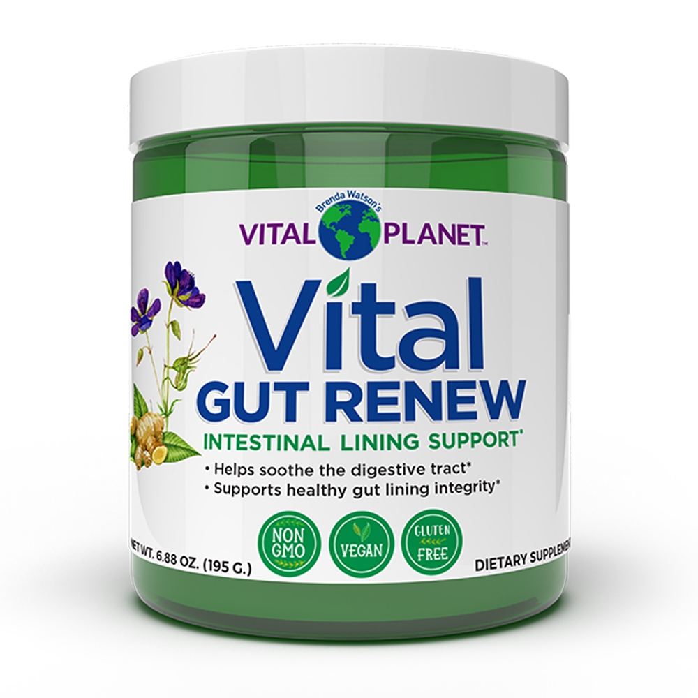 Vital Planet Vital Gut Renew supplement container on a white background