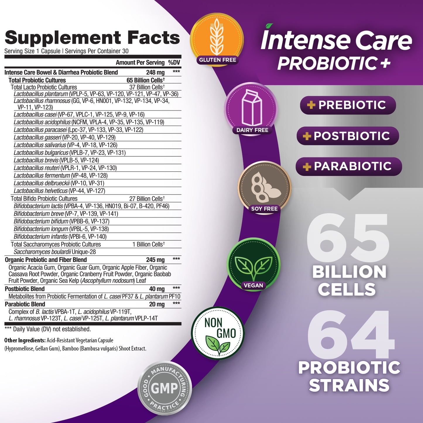 Intense Care Bowel + Diarrhea Probiotic