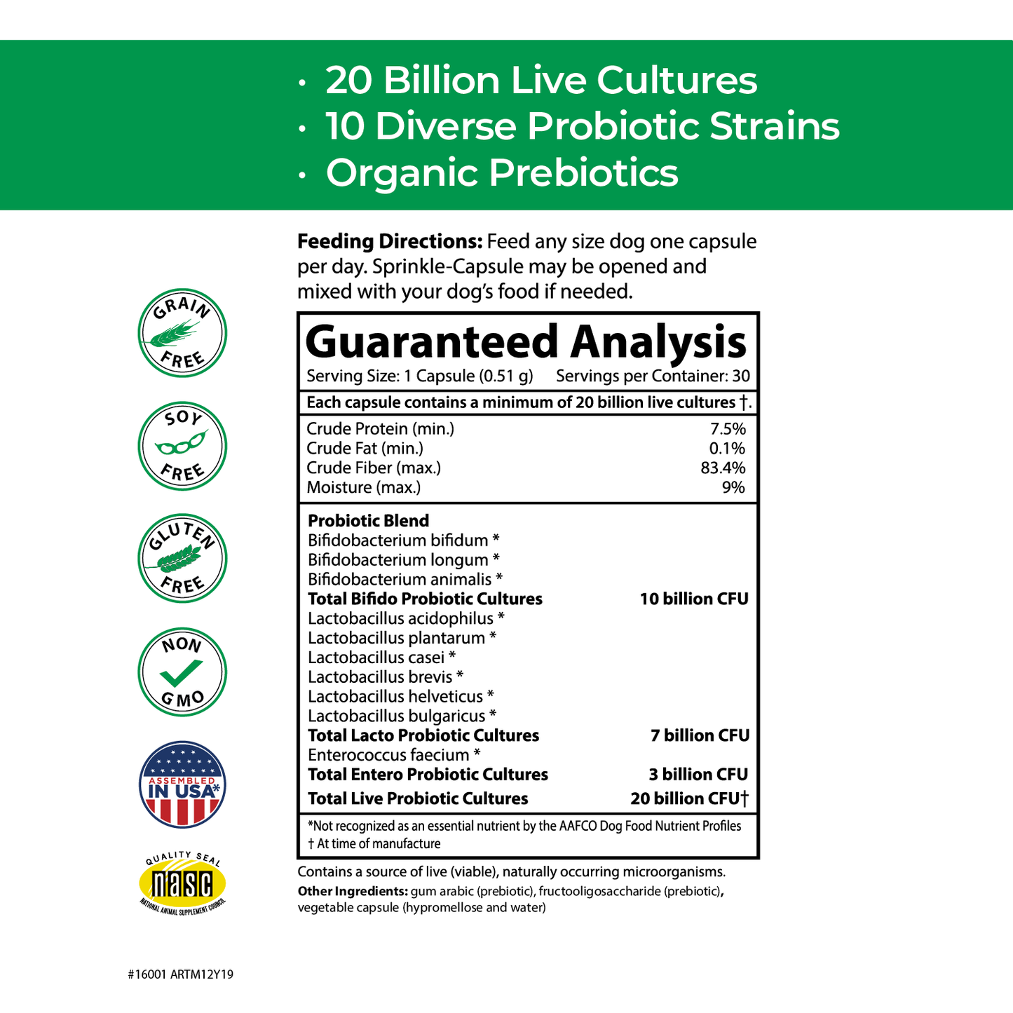 Flora Dog High Potency Probiotic - Delayed Release Capsules, 30ct