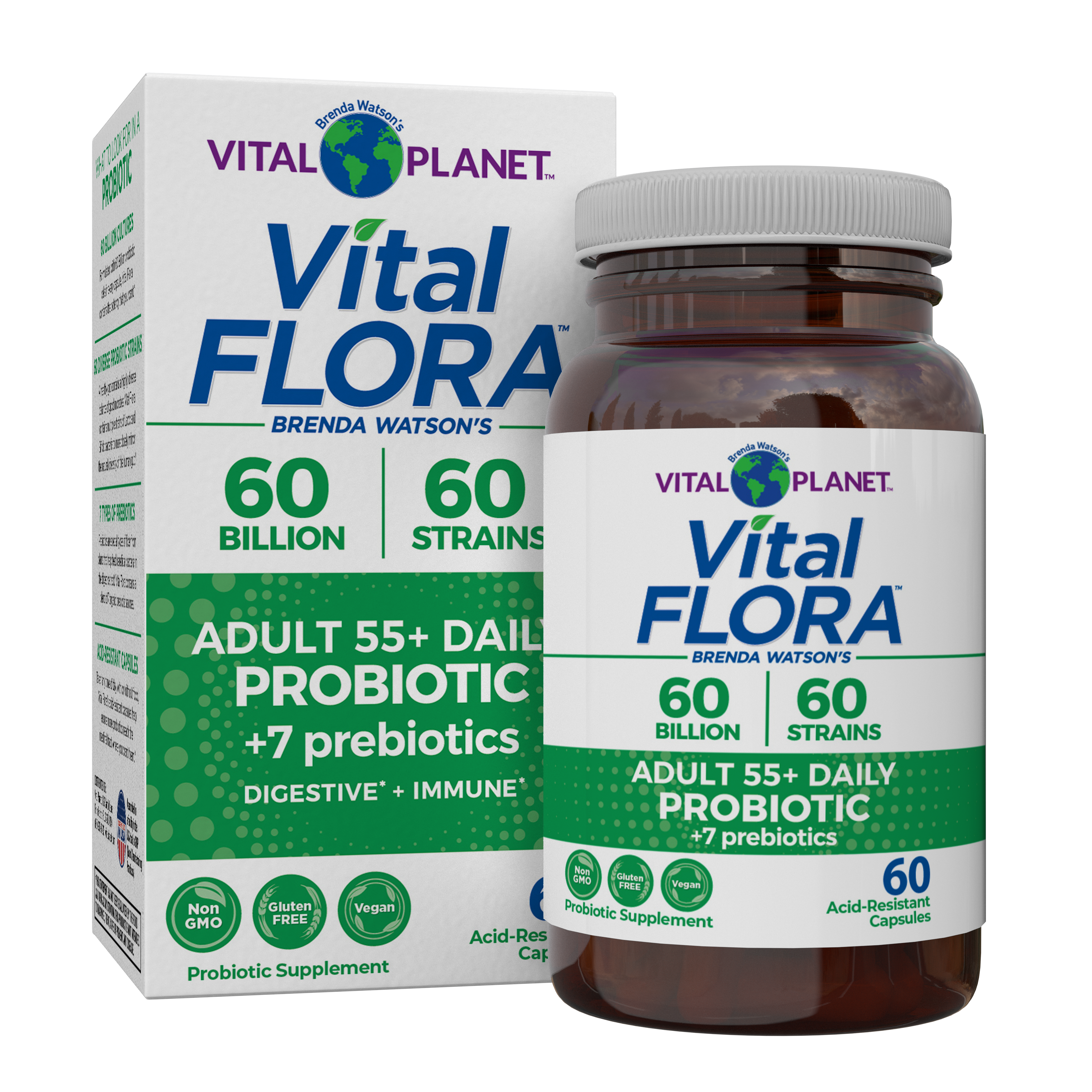 ENZYME FLORA カカオフレーバー 60袋入り【未開封】 Vital Flora Adult 55+ Probiotics - Refrigerated - 30 Count - Vital
