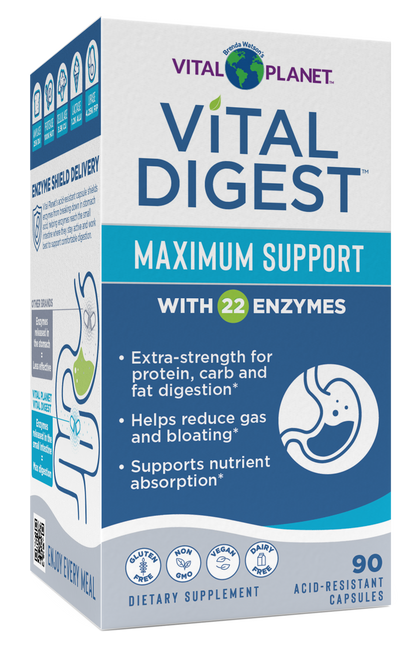 Vital Planet Vital Digest Maximum Support supplement box on a white background