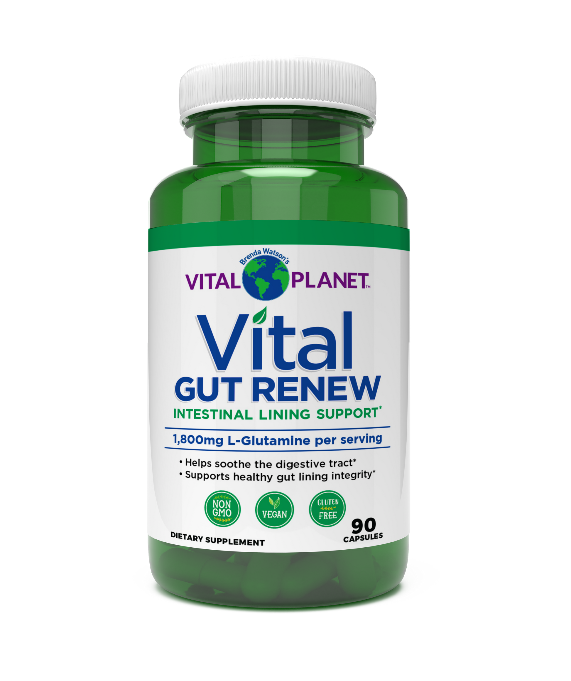 Vital Planet Vital Gut Renew supplement bottle on a white background