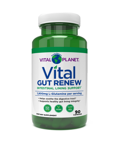 Vital Planet Vital Gut Renew supplement bottle on a white background