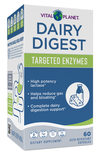 Vital Planet Dairy Digest supplement box on a white background