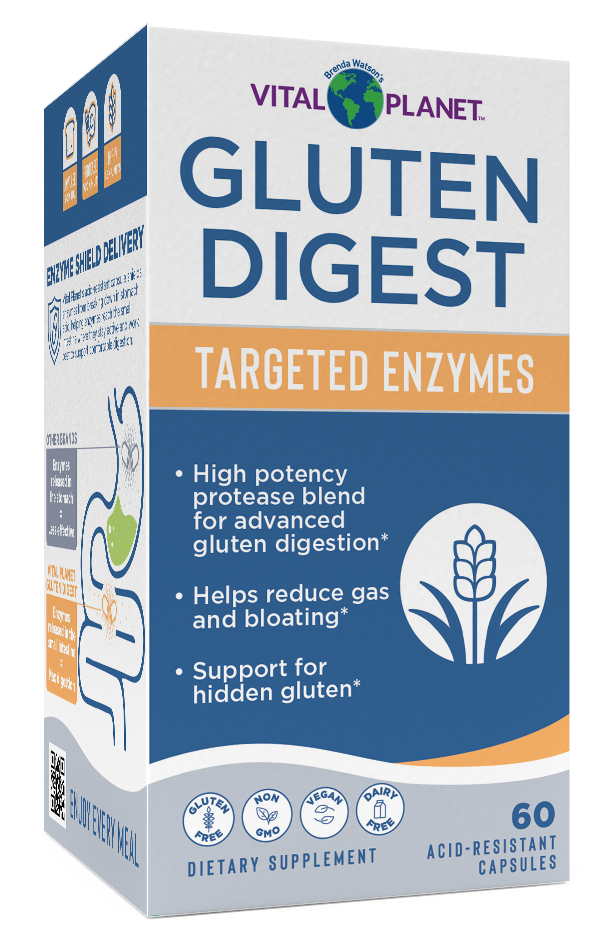 Vital Planet Gluten Digest supplement box on a white background