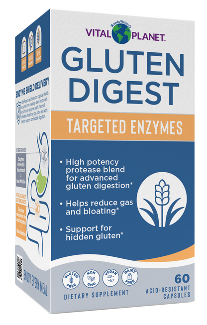 Vital Planet Gluten Digest supplement box on a white background