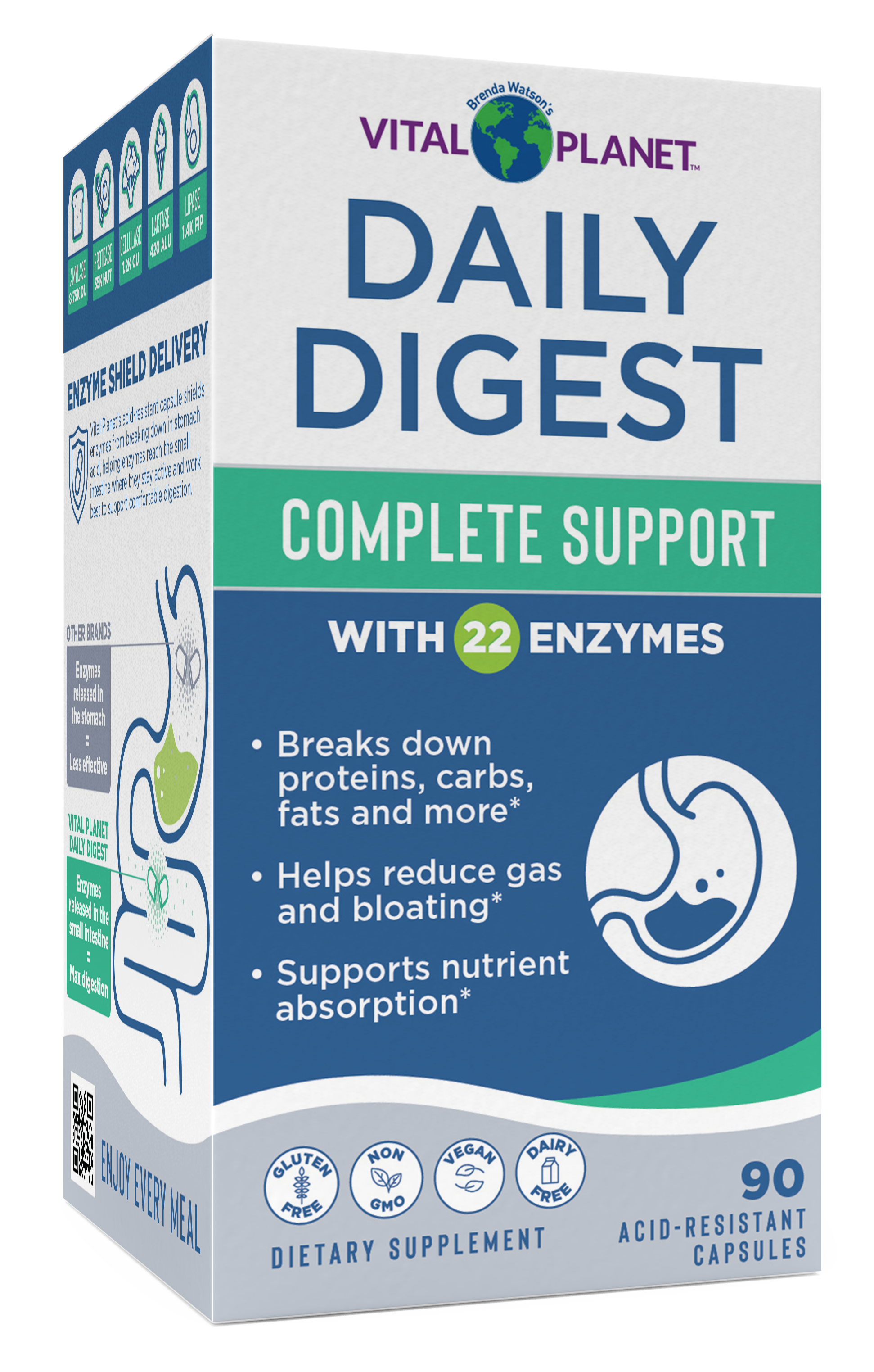 Vital Planet Daily Digest supplement box with blue and green design
