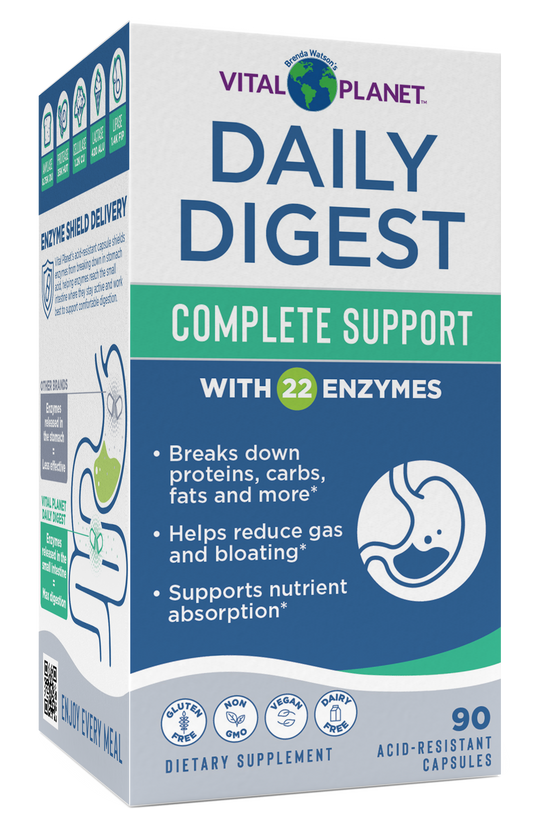 Vital Planet Daily Digest supplement box with blue and green design