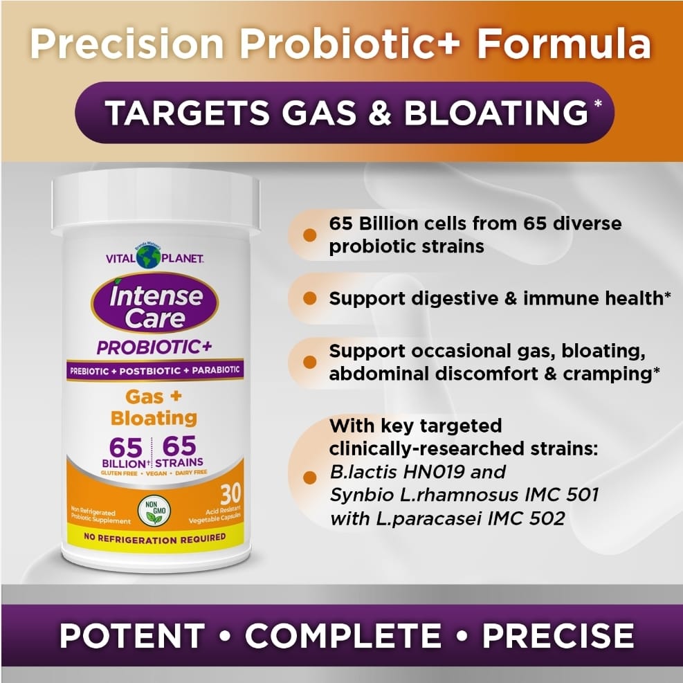 Intense Care Gas & Bloating Probiotic - Shelf Stable, 30ct
