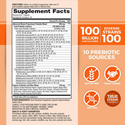 Vital Flora Advanced Biome Probiotic - 30ct