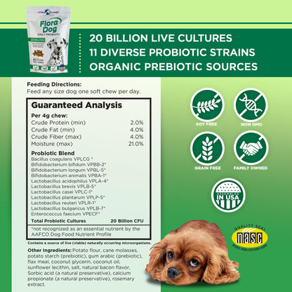 Flora Dog High Potency Probiotic - Chews, 30ct