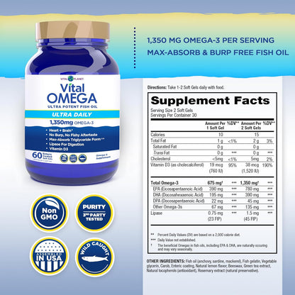Vital Omega Ultra Daily - Softgels, 60ct