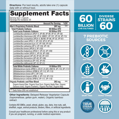 Vital Flora Men’s Probiotic - Refrigerated, 30ct