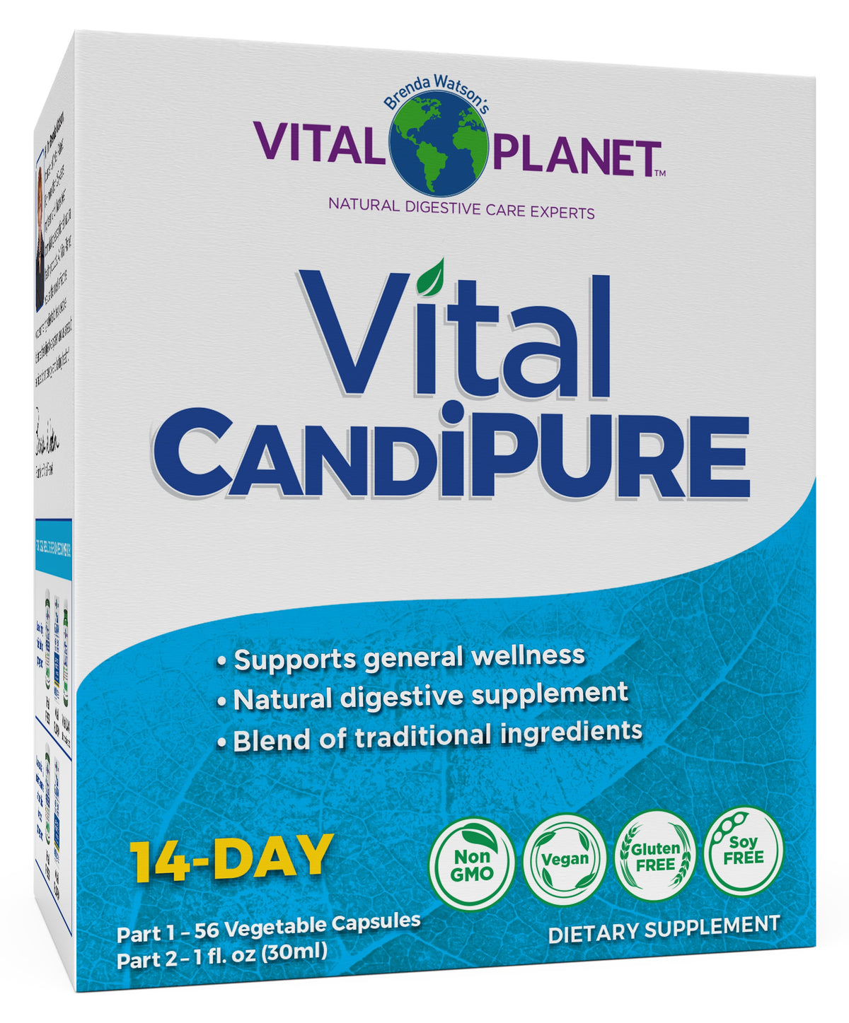 Vital CandiPURE 14-day kit box, Part 1 capsules and Part 2 liquid