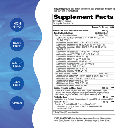 Intense Care Brain & Mood Probiotics - Shelf Stable, 30ct