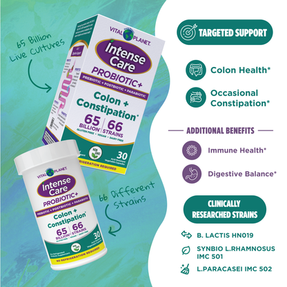 Intense Care Colon & Constipation Probiotics - Shelf Stable, 30ct