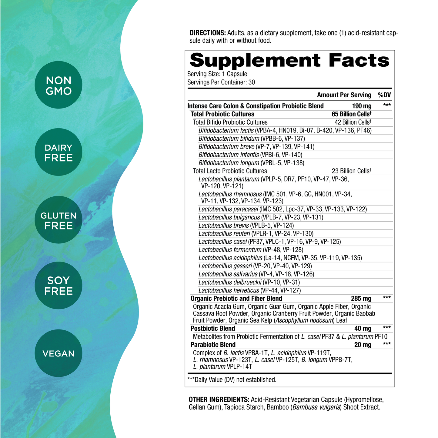 Intense Care Colon & Constipation Probiotics - Shelf Stable, 30ct