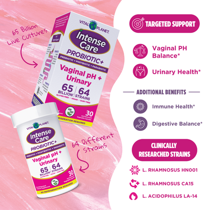 Intense Care Vaginal pH & Urinary Probiotics - Shelf Stable, 30ct