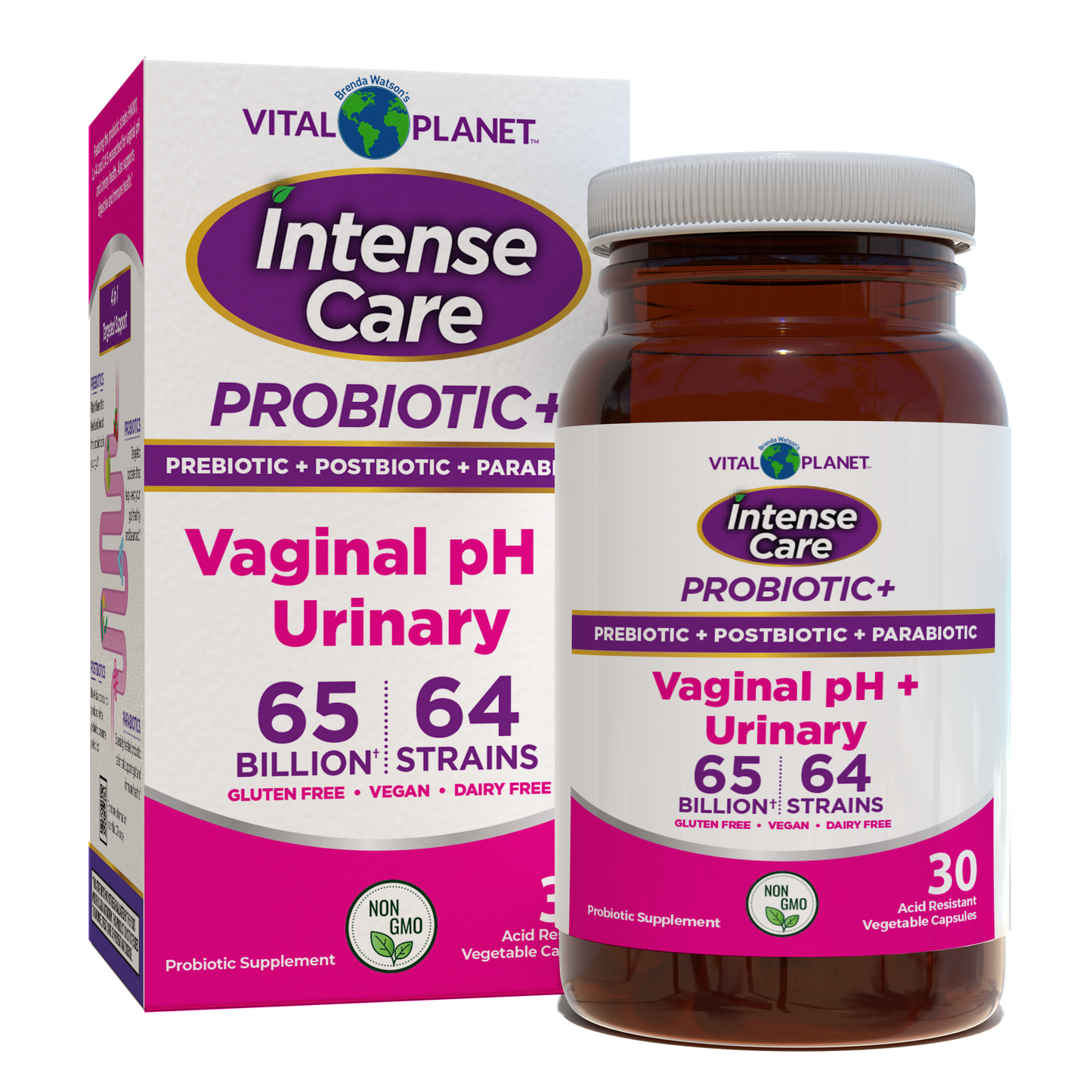 Intense Care Vaginal pH & Urinary Probiotics - Shelf Stable, 30ct