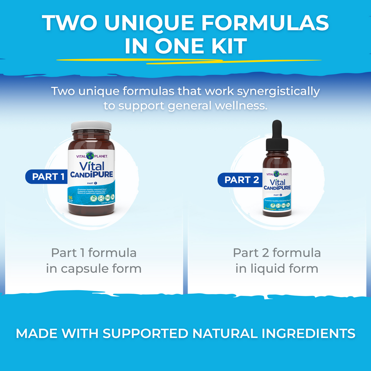 Vital CandiPURE Part 1 capsule formula and Part 2 liquid formula