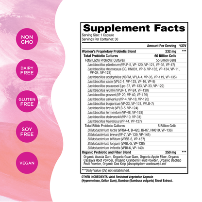 Probiótico diario para mujeres Vital Flora - Conservable 