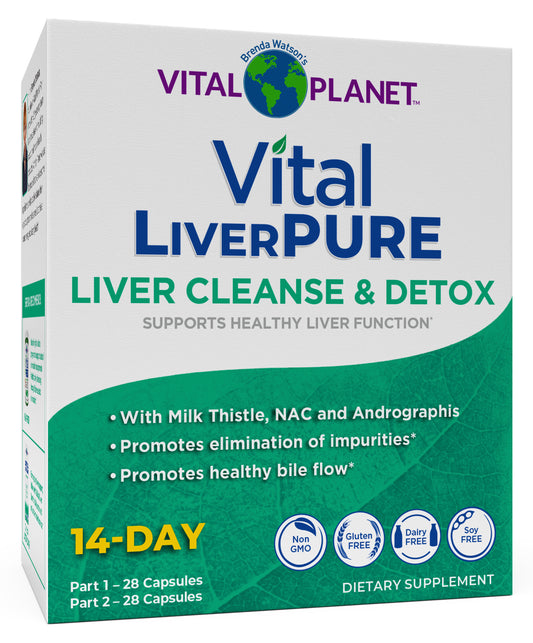 Vital Planet LiverPure supplement box on a white background