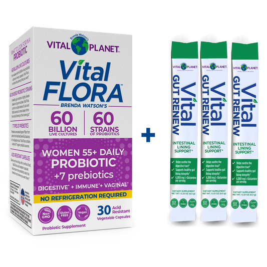 Vital Flora Women 55+ Bundle + 3X FREE Gut Renew Stick Packs